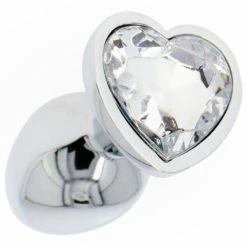 New ❤️ Fetish Art – Bejewelled Clear Heart Jewelled Butt Plug – Medium 😉